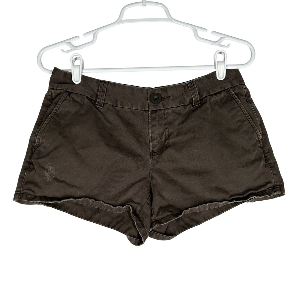 Old Navy Brown Short Shorts Button Zip‎ Button Flap Back Pockets Women's Size 4